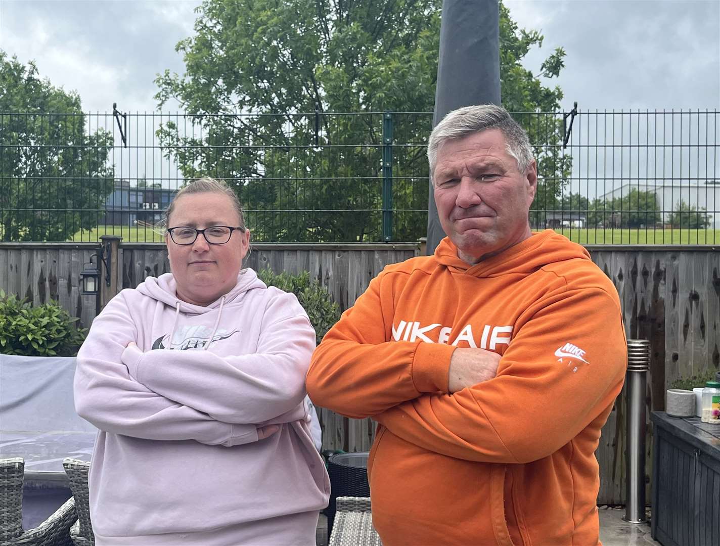 Emma and Kevin Black have lived in Grasmere Gardens, Folkestone, for 20 years and are concerned about how close the proposed Folkestone Academy bike trail will be to their garden fence