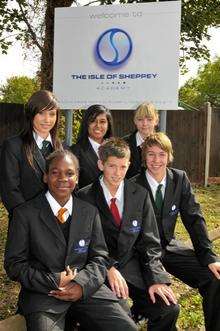 Academy pupils Taylor Cunningham, Maleek Williams, Preethi Rahman, Jack McCourt, Sara Cummins and Oliver Dewey