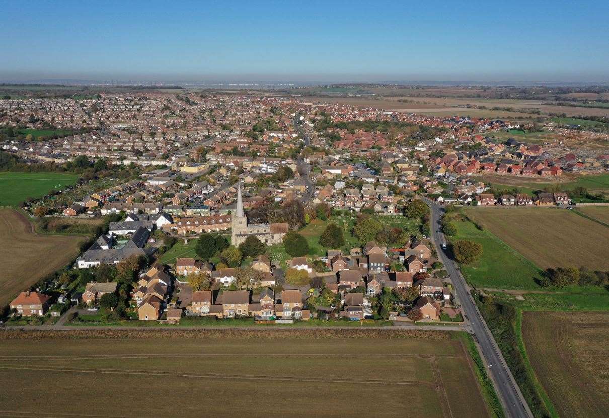 An aerial view of the Hoo Peninsula. Picture: Tony Broad