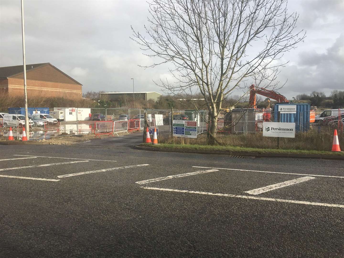 Ambulance crews were called to this building site in Otterham Quay Lane