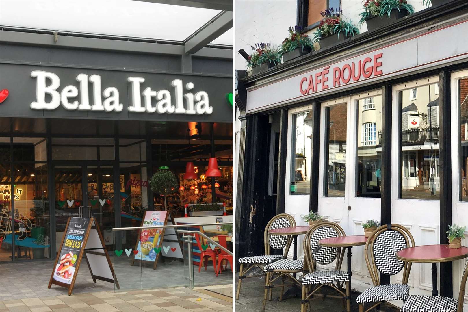 Bella italia deals cafe rouge