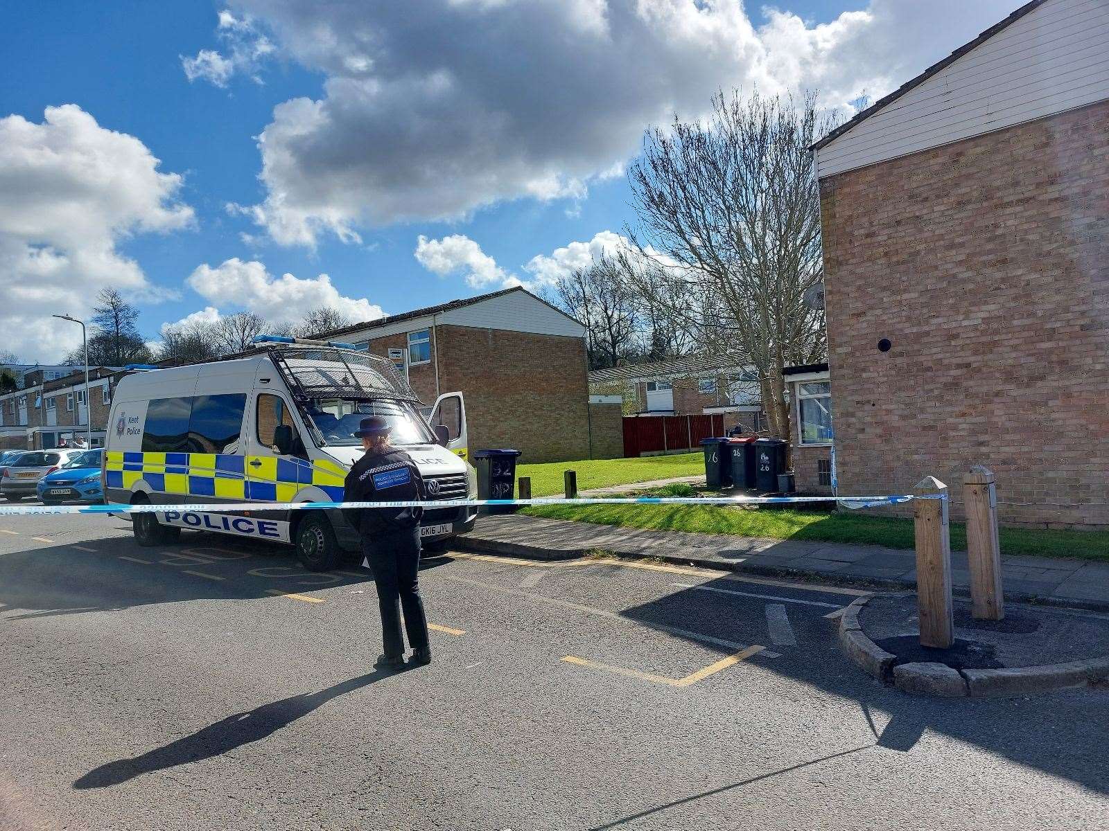 Residents say officers have been carrying out door-to-door enquiries along Downs Road, Canterbury