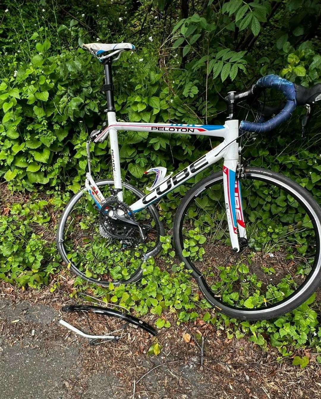 Laurence Toombs bike was ruined when it ended up under the wheels of a trailer in a hit and run in Longfield.