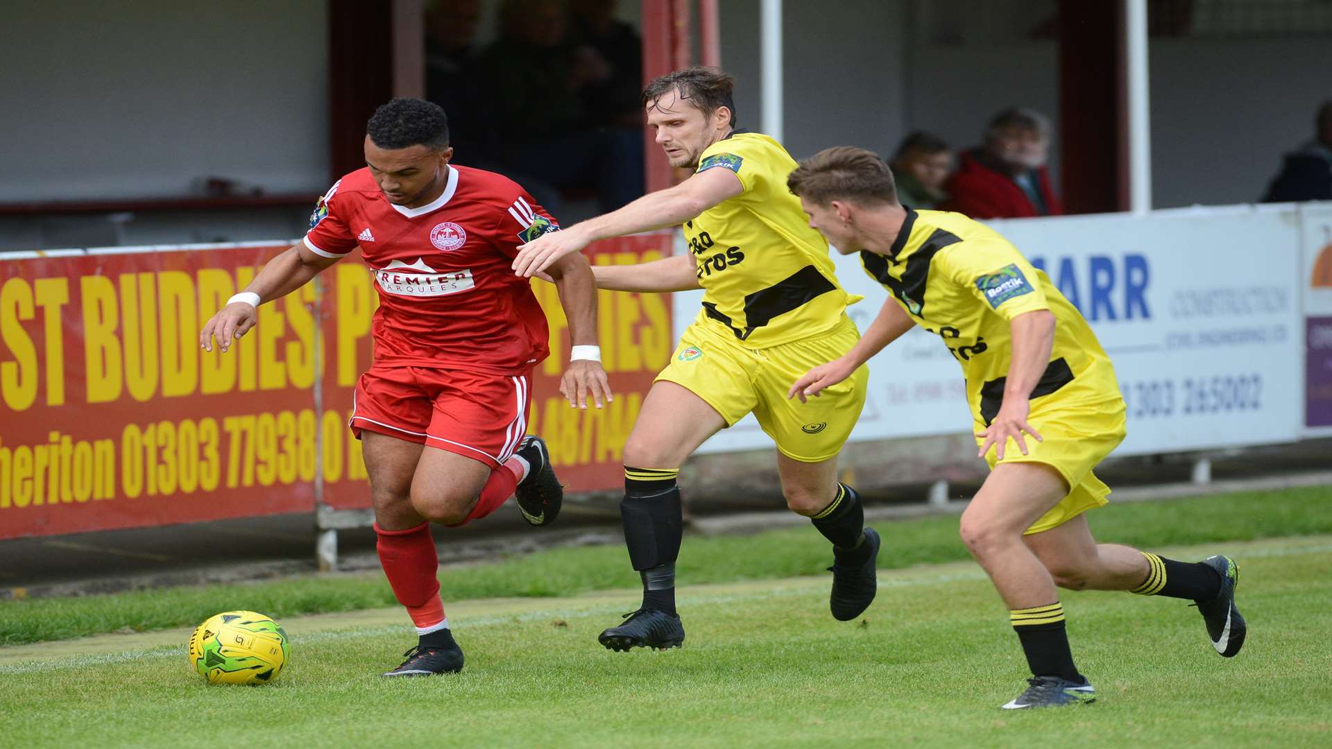 Action from Hythe's 1-0 win over Ashford in September Picture: Gary Browne