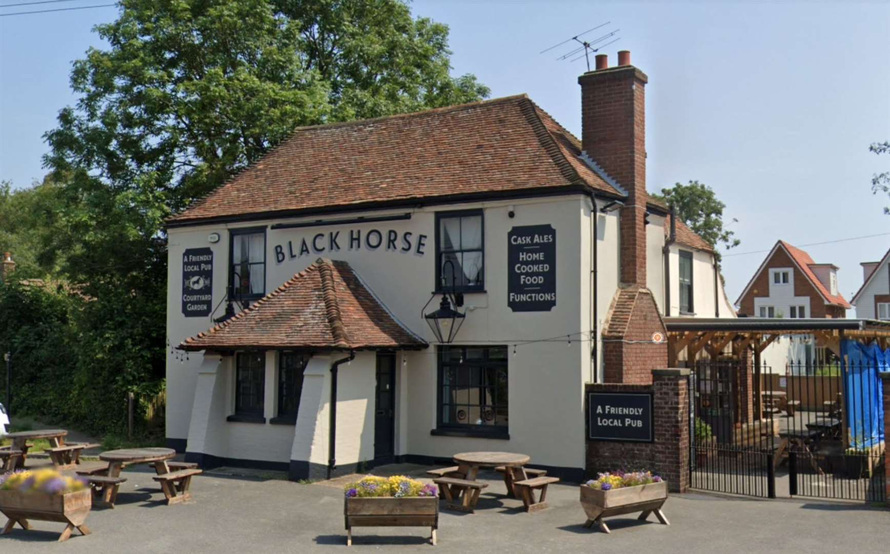 The assault took place at the Black Horse Inn, Densole. Photo: Google Street View (54124225)