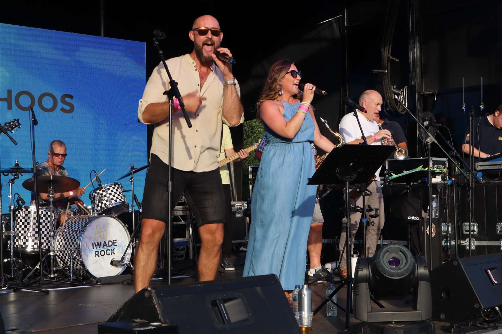 Eight-piece funk band The Choos fronted by Andy Benn of Iwade and Sophie Tuck-Brown of Sheppey at Iwade Rock