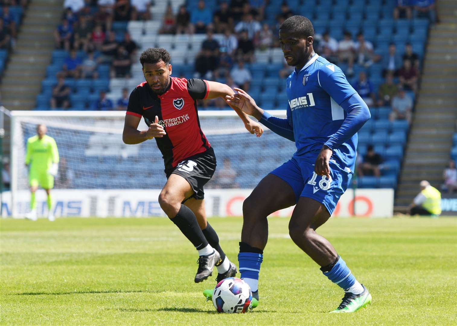 Joe Gbode held his own against League 1 Portsmouth Picture: Barry Goodwin