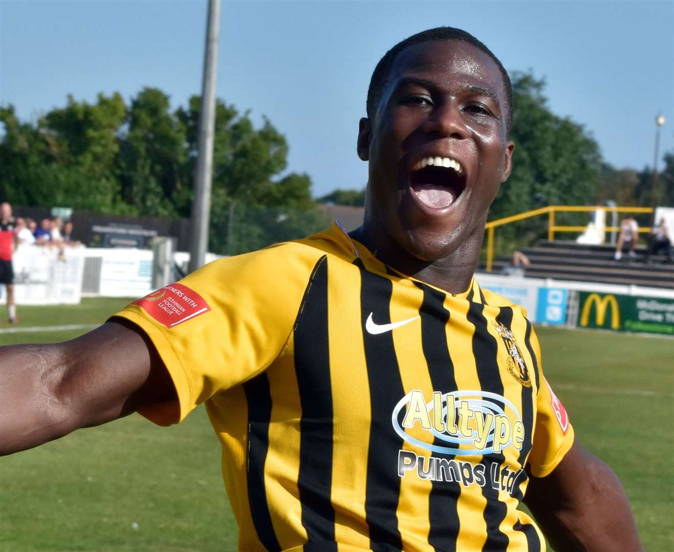 Striker Ade Yusuff was also on target for Invicta against Potters Bar as they raced into a 3-0 lead before they had to, eventually, settle for a point. Picture: Randolph File