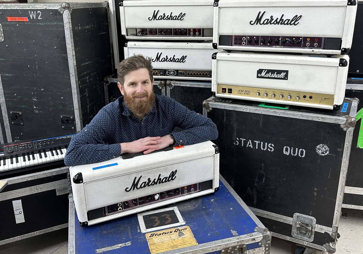 Auctioneer Luke Hobbs said Status Quo were a British rock institution so it was with ‘mixed feelings’ the firm was auctioning their equipment (Gardiner Houlgate/PA)