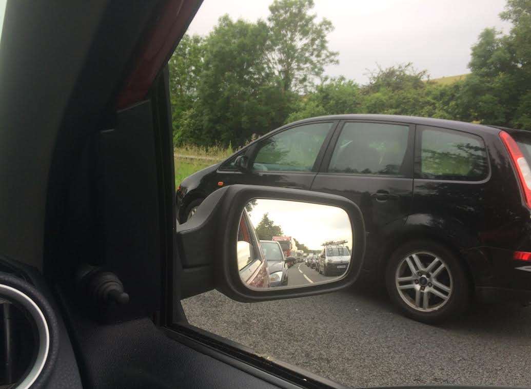 Queues are building up on the M25. Stock image