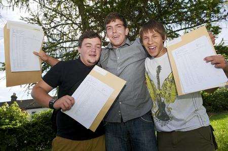 Casey Russell, Alex Hull and Martynas Stonkus at St John Fisher Catholic Comprehensive School, Chatham