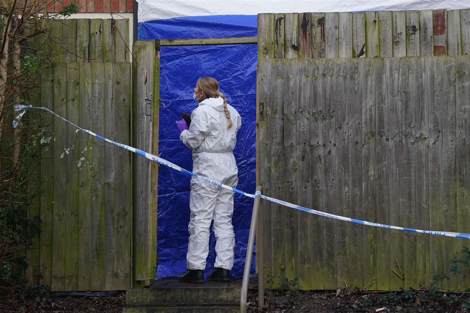 A forensic investigator at the scene (Jacob King/PA)