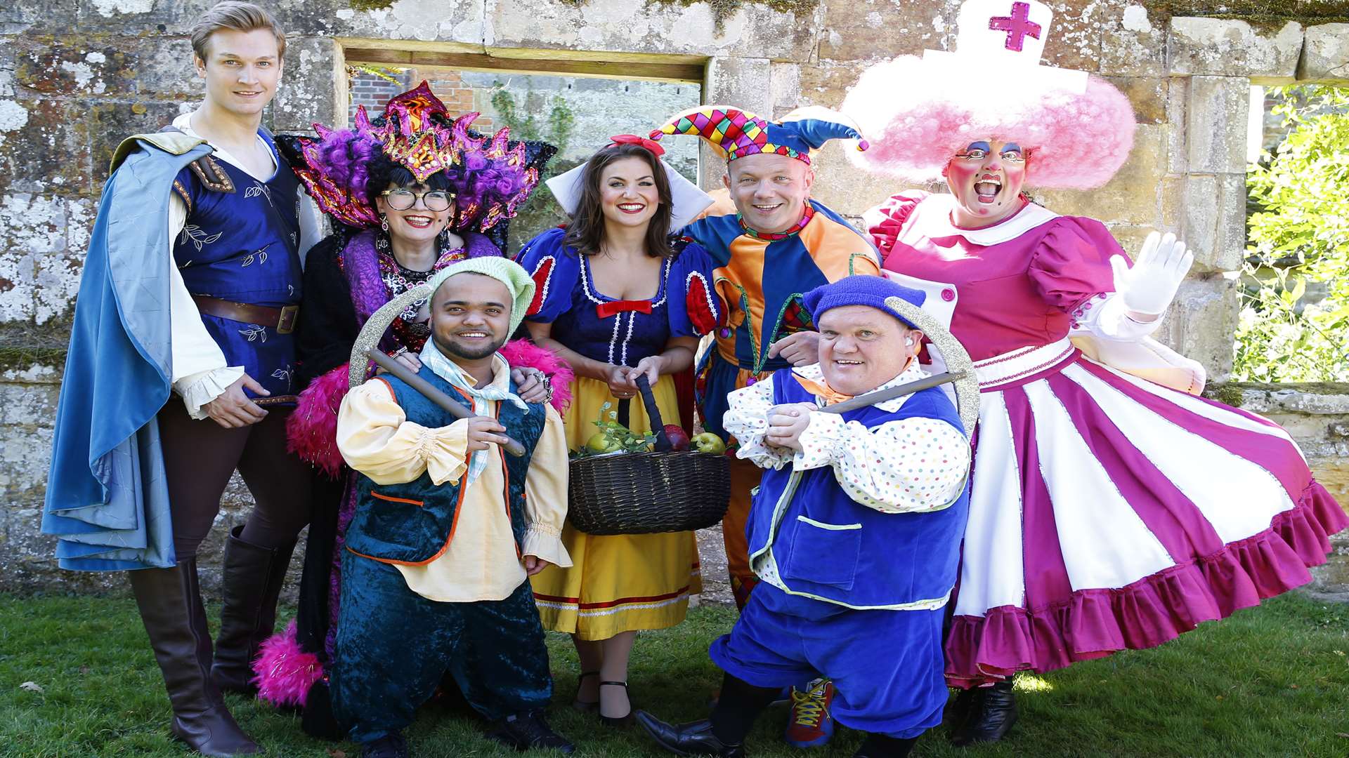 The cast of Snow White and the Seven Dwarfs