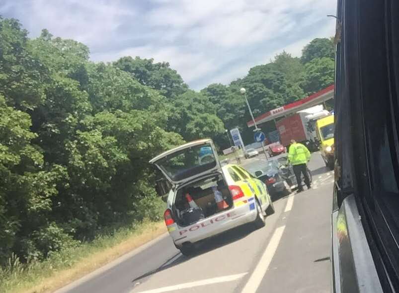 The collision on the A20 is causing minor delays