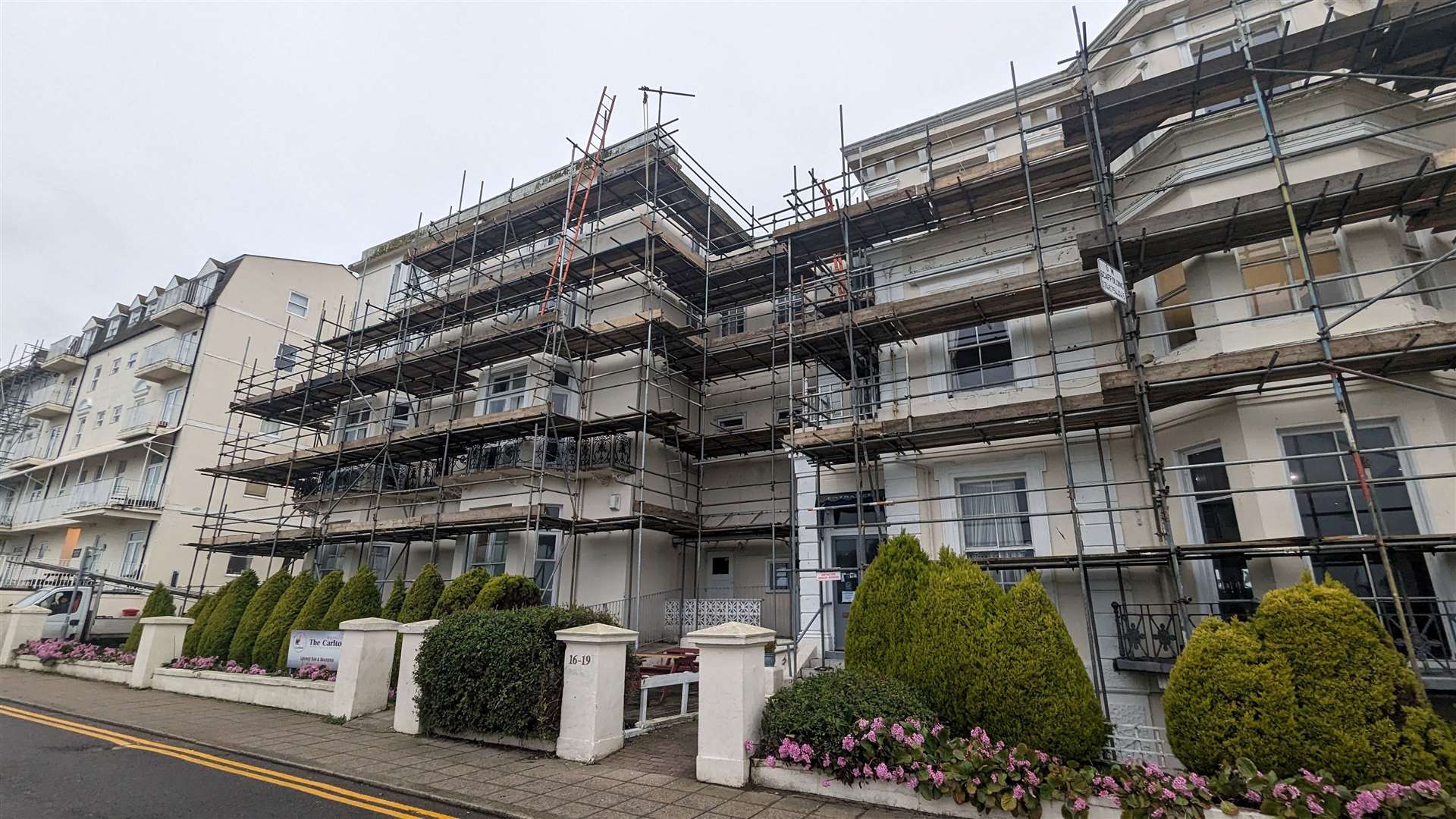 Other buildings along The Leas retain a traditional white colour