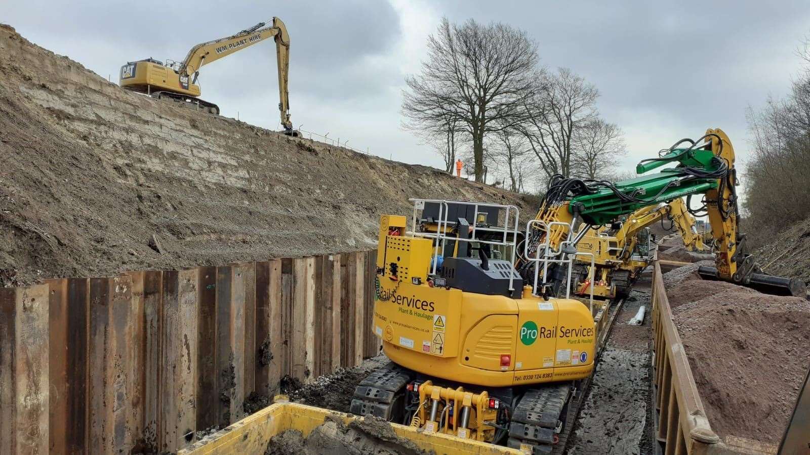 The 40m landslip closed a line between Sittingbourne and Gillingham. Picture: Network Rail