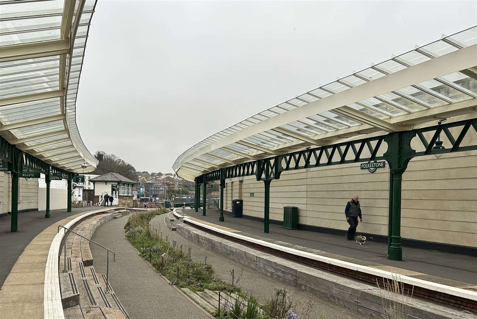 What the old Folkestone harbour station looks like today