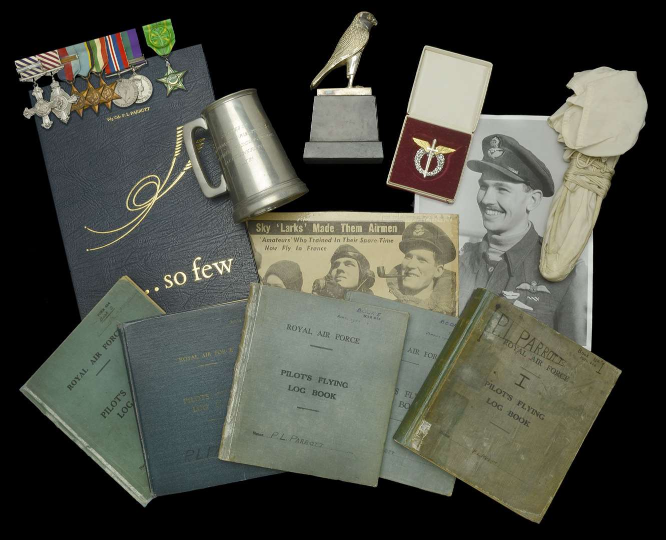 Possessions and medals awarded to Wing Commander Peter Lawrence Parrott (Dix Noonan Webb/PA)