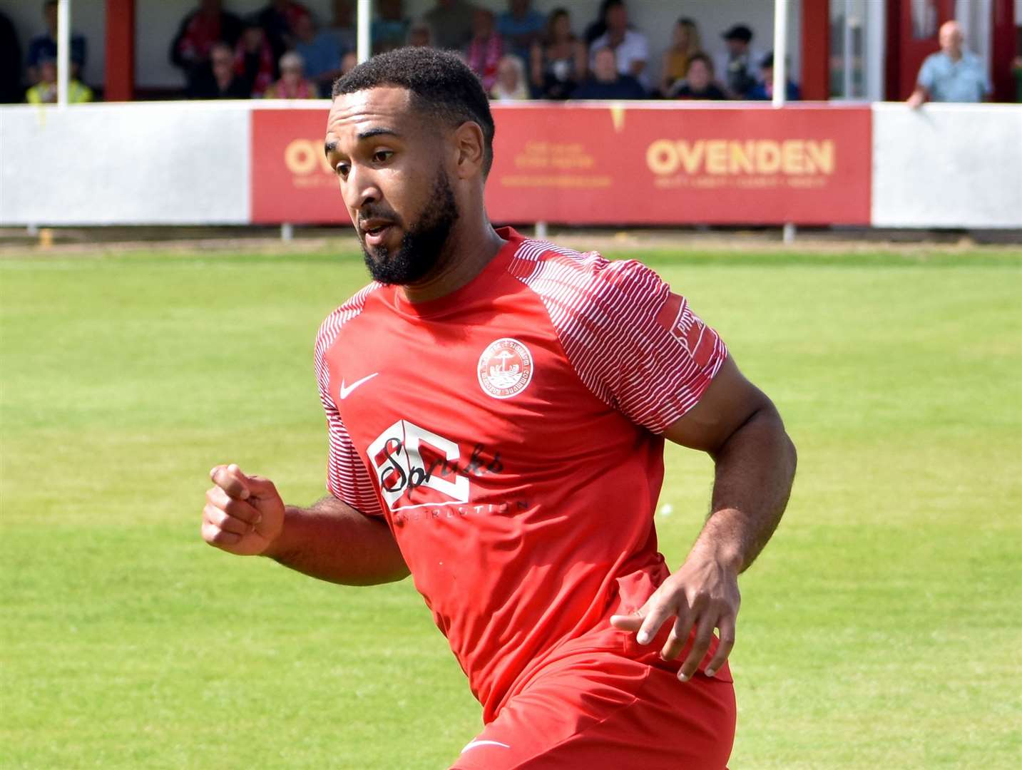 Hythe striker Johan Caney-Bryan – the ultimate No.9. Picture: Randolph File