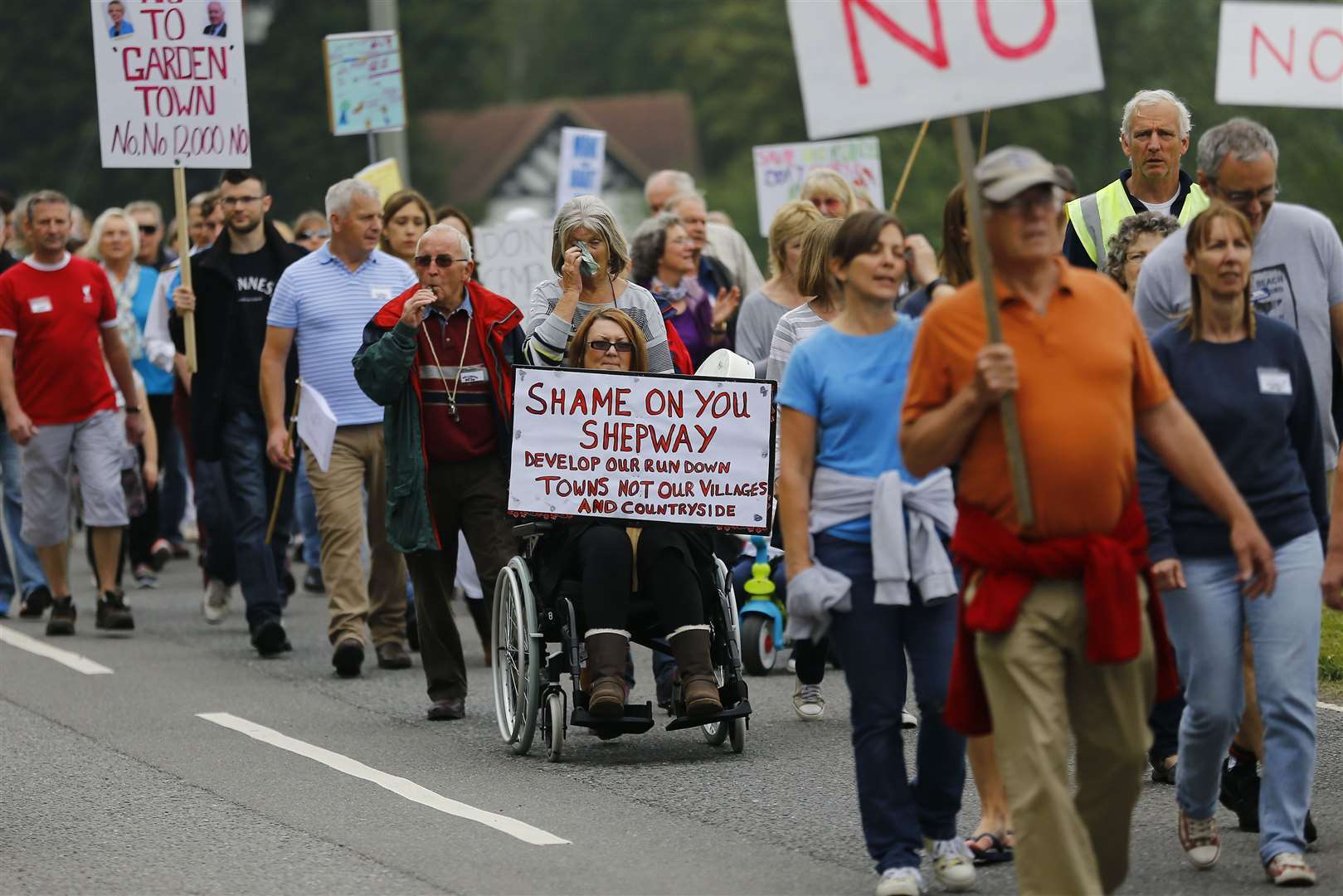 Residents marched in opposition to the Otterpool Park development. Picture: Matt Bristow