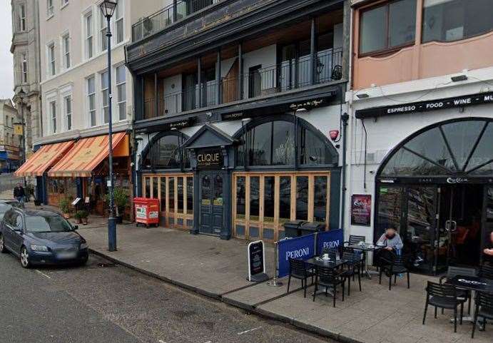 The incident took place at Clique Bar on Ramsgate seafront. Picture: Google