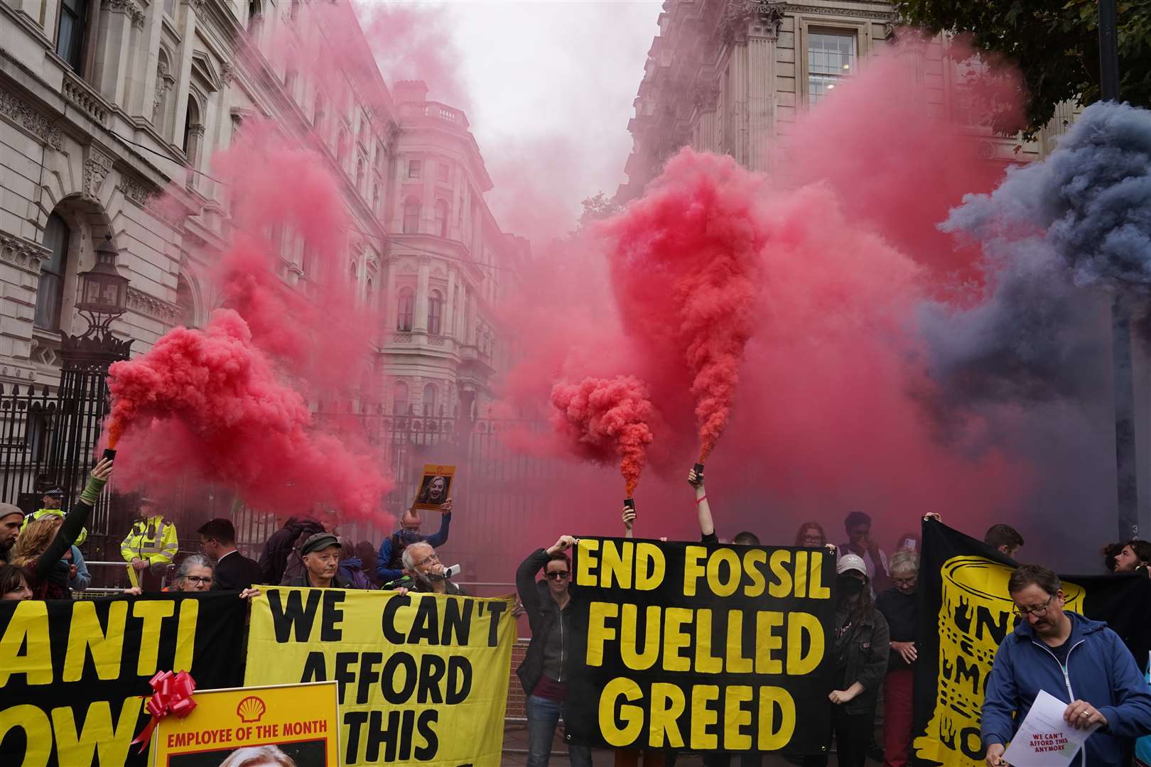 Demonstrators Block Downing Street Gates In Protest At PM’s Climate ...