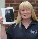 SO GRATEFUL: Sue Parnham with a photograph of her ex-husband Adrian Gurr