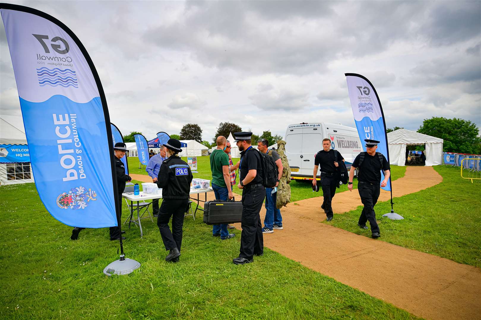 All officers will be taken through the briefing centre (Ben Birchall/PA)