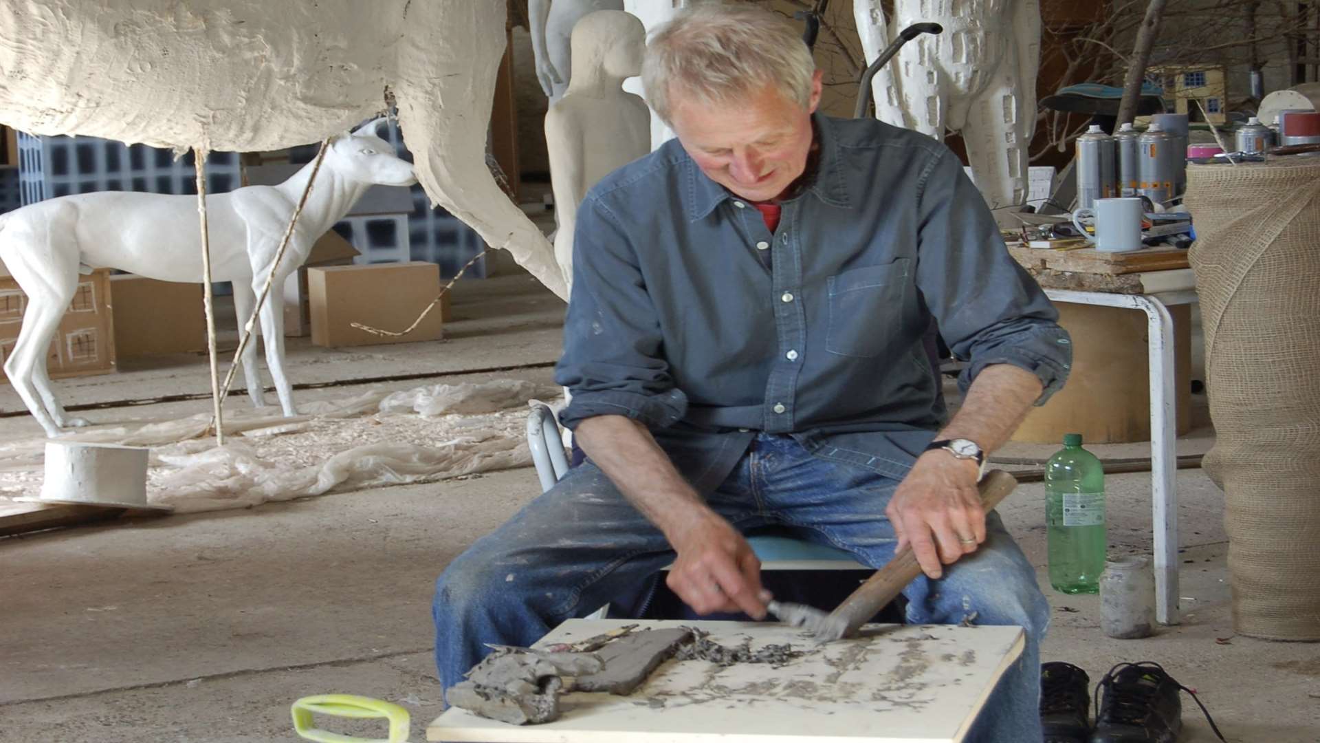 John Davies in his studio