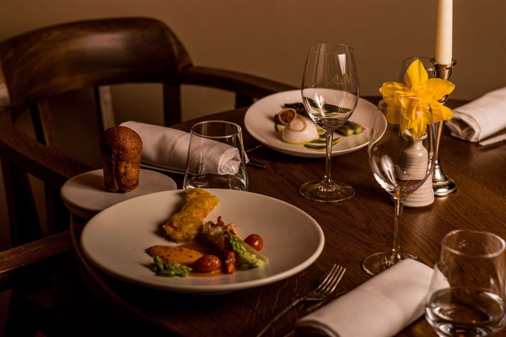 A table featuring a lobster dish at The Bridge Arms. Picture: The Bridge Arms
