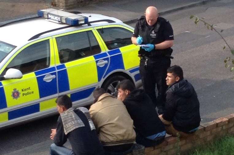 A police officer on scene in Westerham. Picture: Harry Hazelby