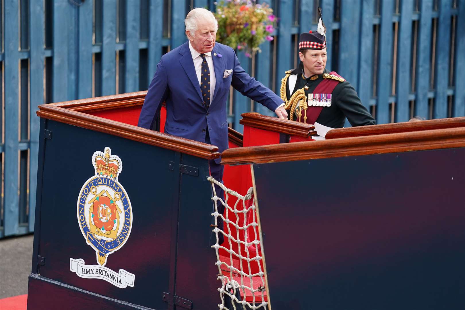 King Charles III arrives for a tour of the Royal Yacht Britannia to mark 25 years since her arrival in Edinburgh (PA)