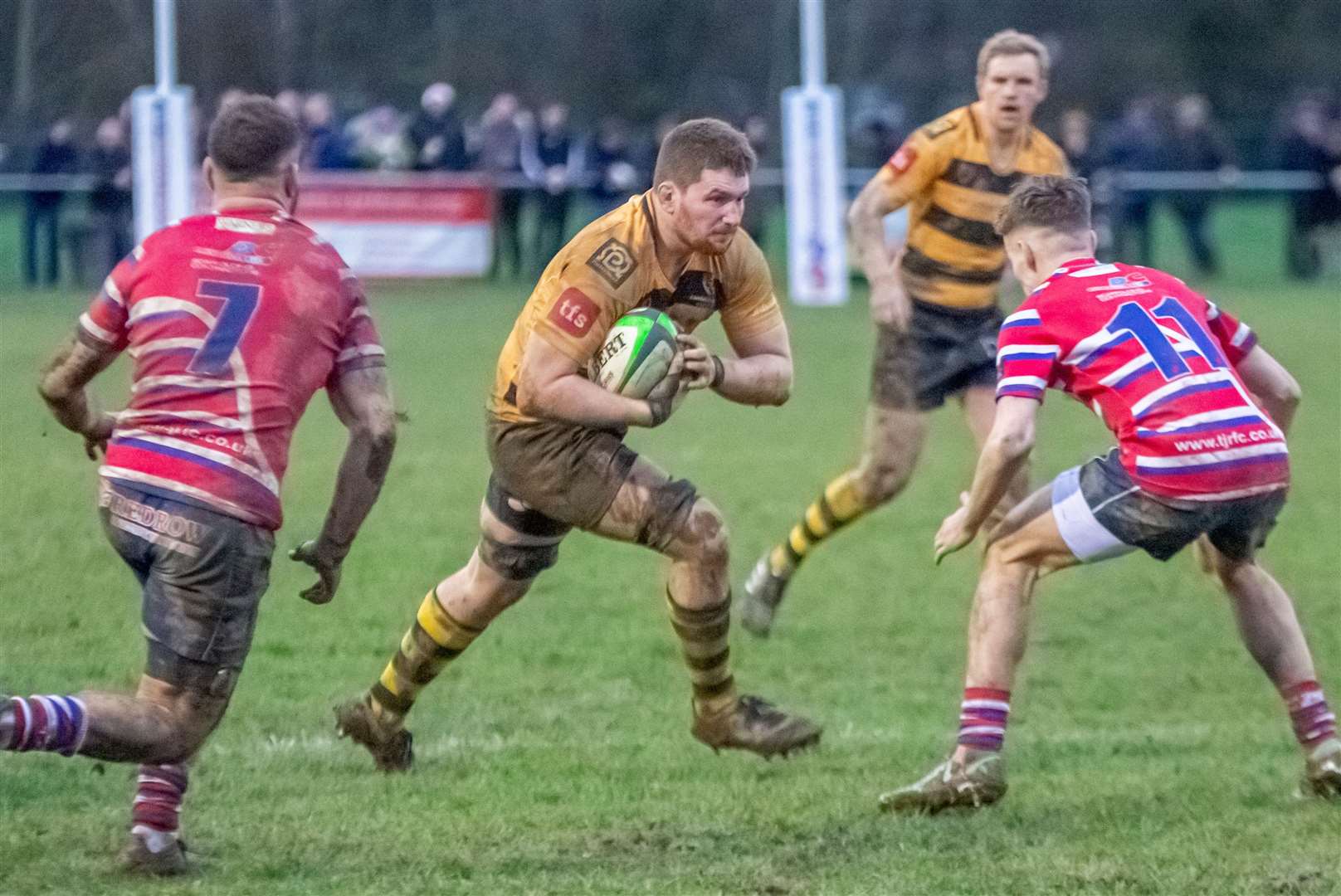 Canterbury skipper Jamie Stephens takes the game to Tonbridge Juddians. Picture: Phillipa Hilton