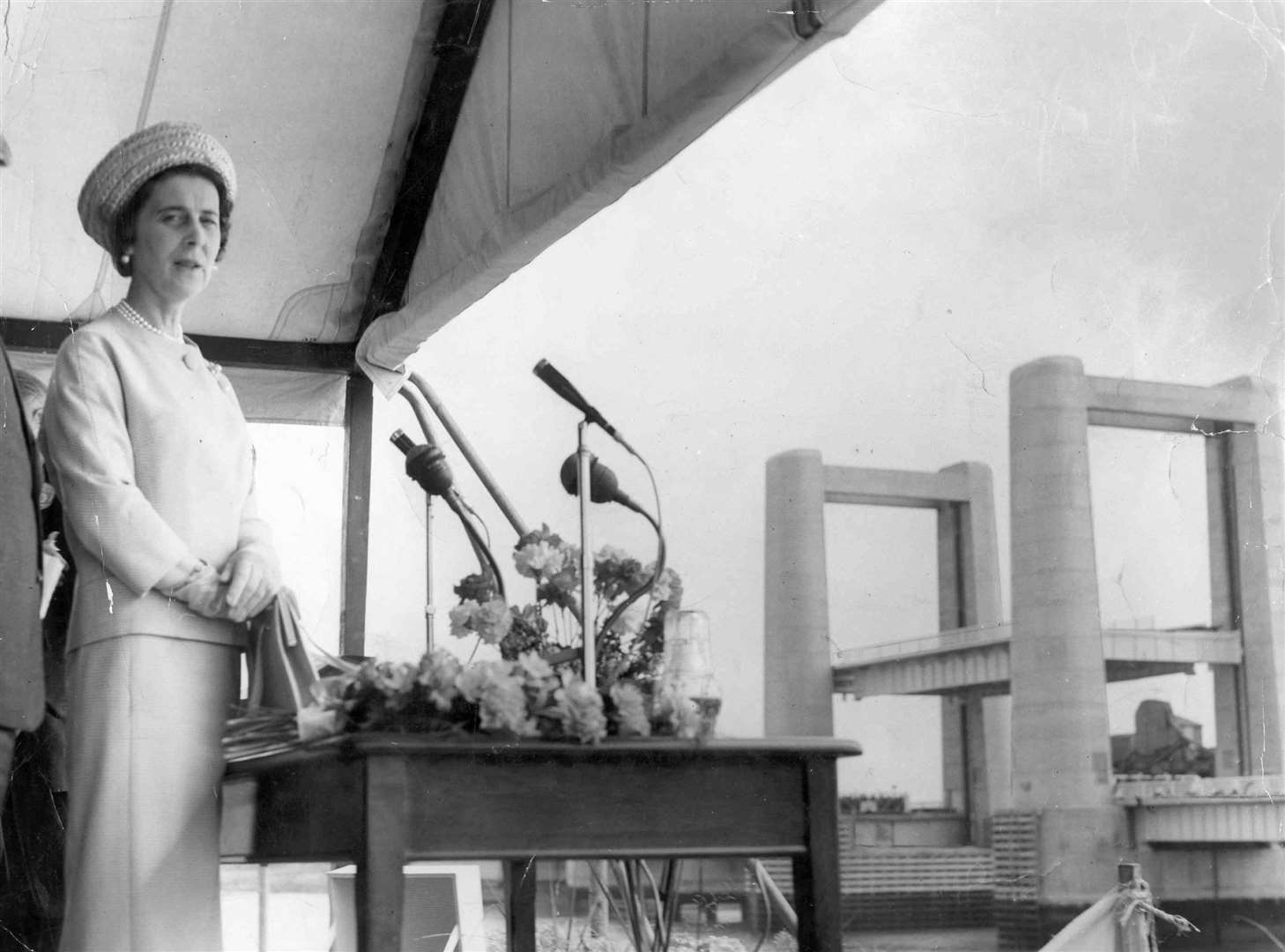 April 1960: Princess Marina, Duchess of Kent, opens the Kingsferry Bridge. It took 27 months to build