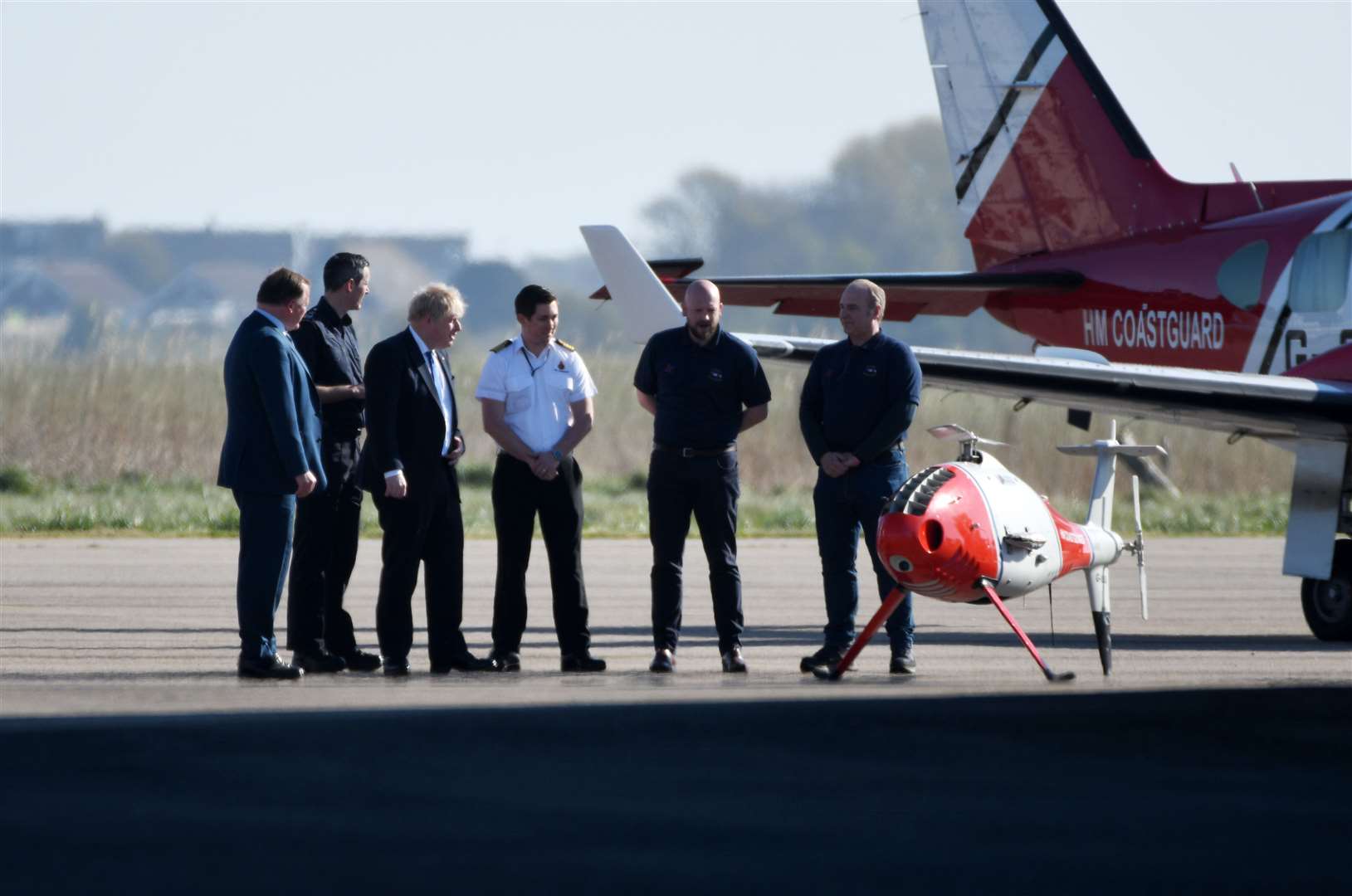 Prime Minister Boris Johnson at Lydd airport. Picture: Barry Goodwin
