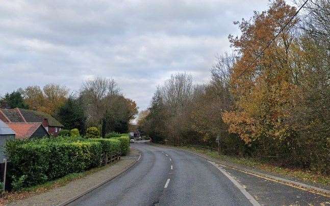 The crash happened on the A227 Gravesend Road, near Vigo, Gravesend. Photo: Google Images