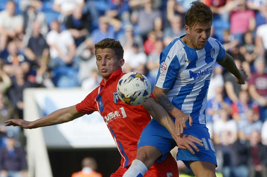 Jordan Houghton in action against Colchester Picture: Barry Goodwin