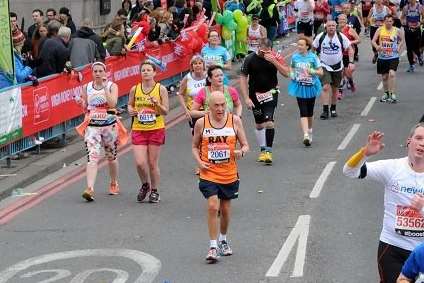 Ray Johnson during his previous London Marathon.