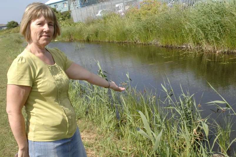 Denise Harden by The Fleet where she found a dead hedgehog