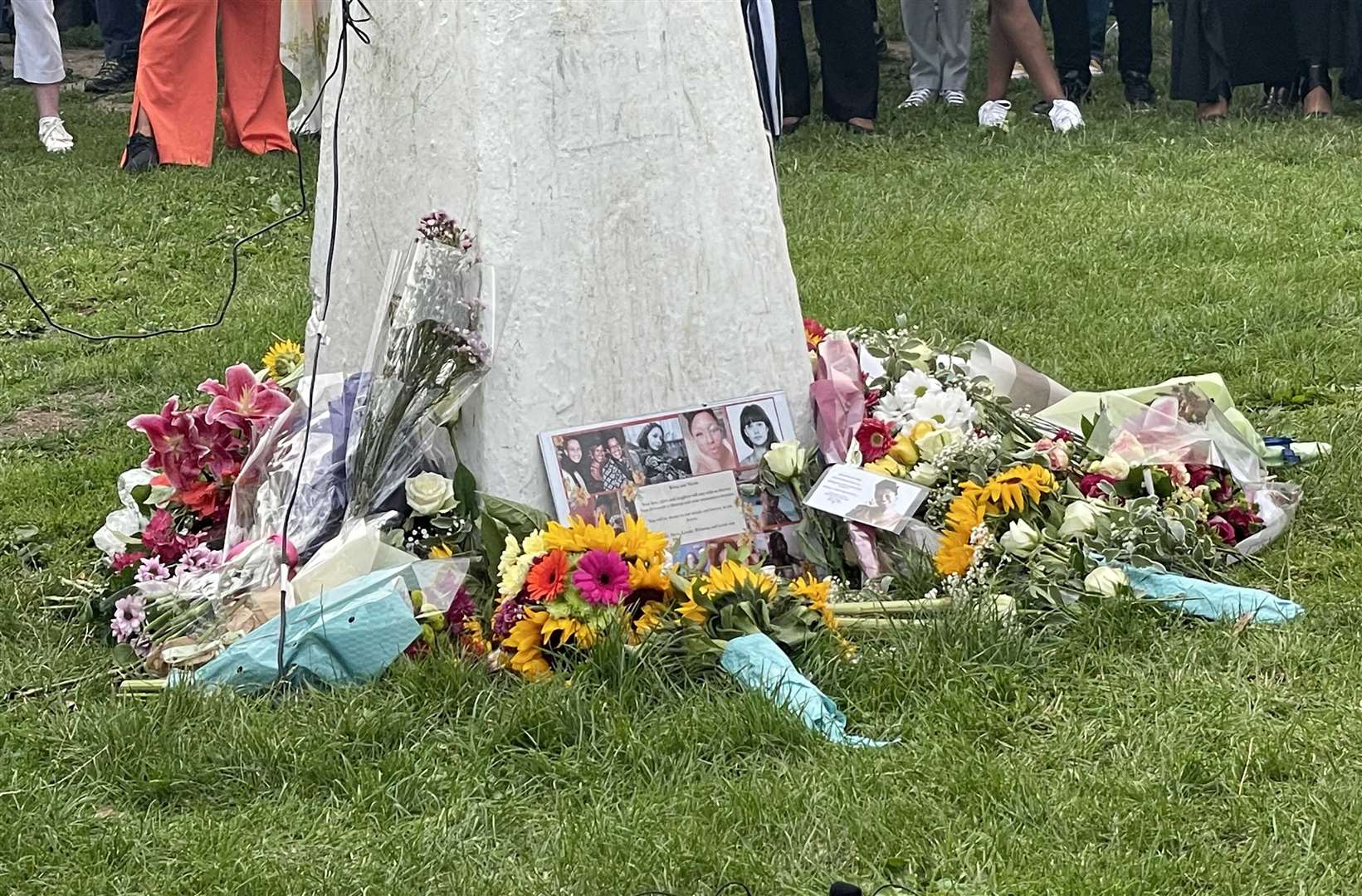 Flowers at the scene in Fryent Country Park (Elmira Tanatarova/PA)