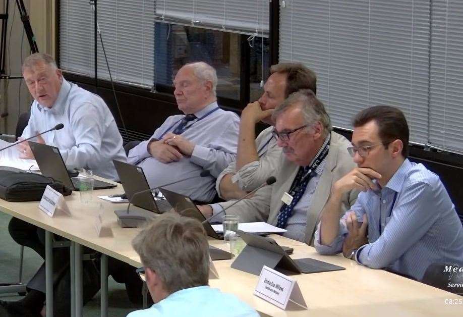 Members of the health and adult social care overview and scrutiny committee during the meeting