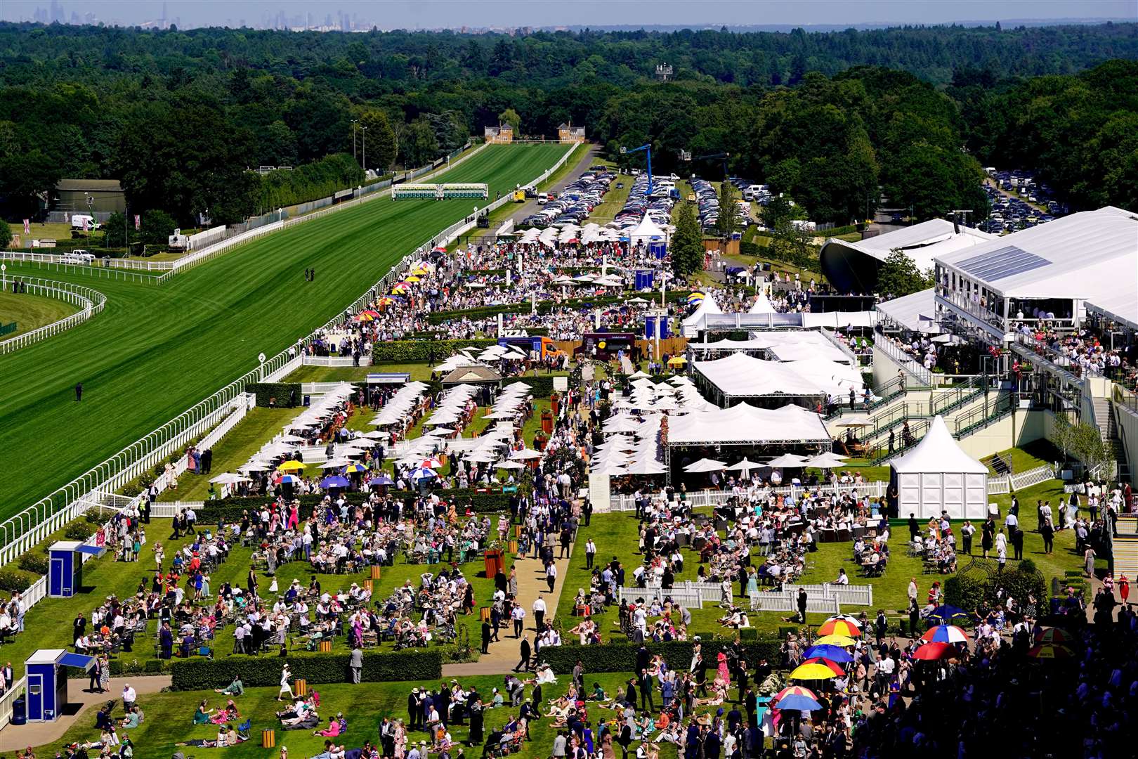 A view looking down the course from the grandstand (Adam Davy/PA)