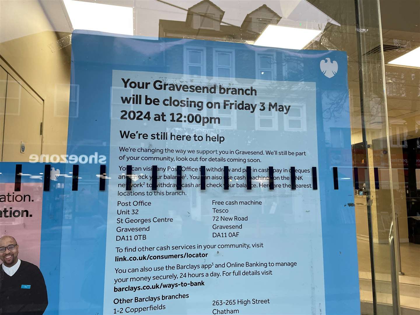 Barclays closed its Gravesend branch in May