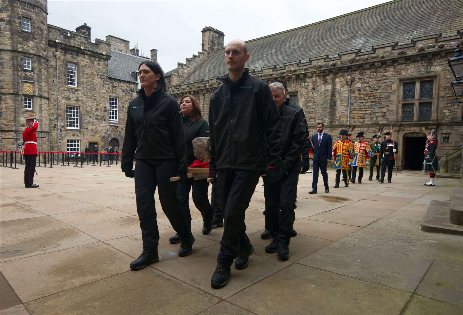 The stone was removed from Scotland during a special ceremony last week as it makes a - brief - return to Westminster Abbey. Picture: Historic Environment Scotland/Rob McDougall