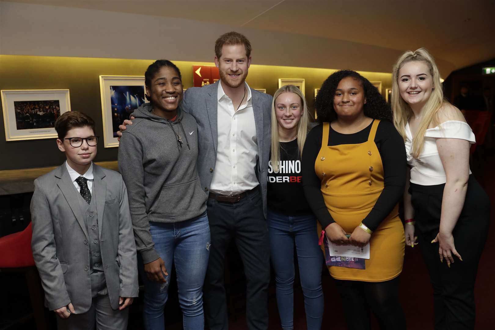 The Duke of Sussex meeting nominees, winners and performers at the inaugural OnSide Awards at the Royal Albert Hall in London in November (Matt Dunham/PA)