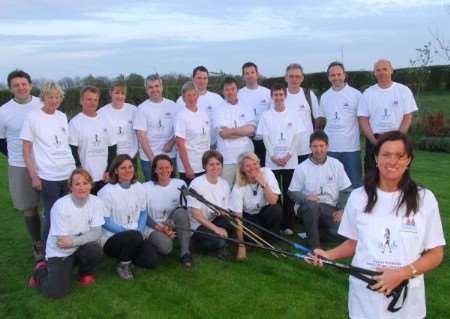 Three Peaks Challenge organiser Edwina Jackaman with fellow walkers.