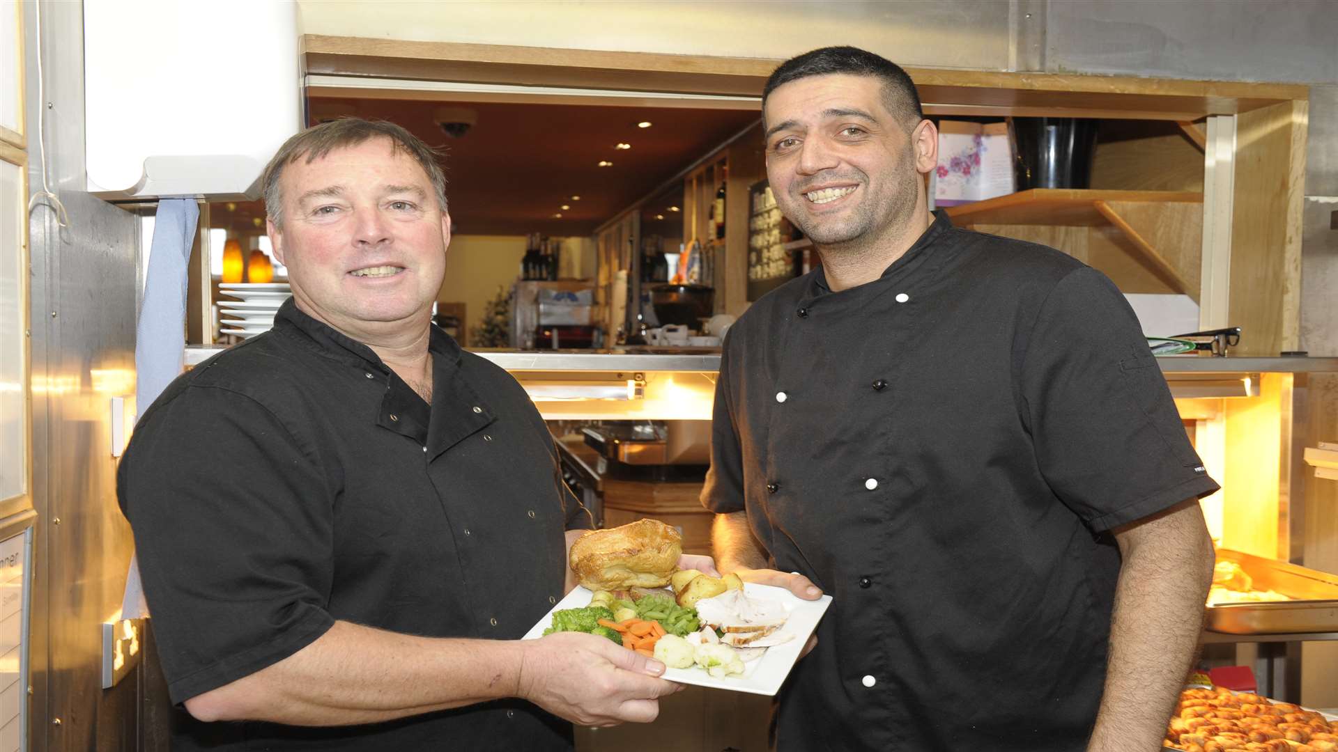 David Goulding, who came up with the idea to give homeless or vulnerable people a free Christmas dinner, with chef Dave West