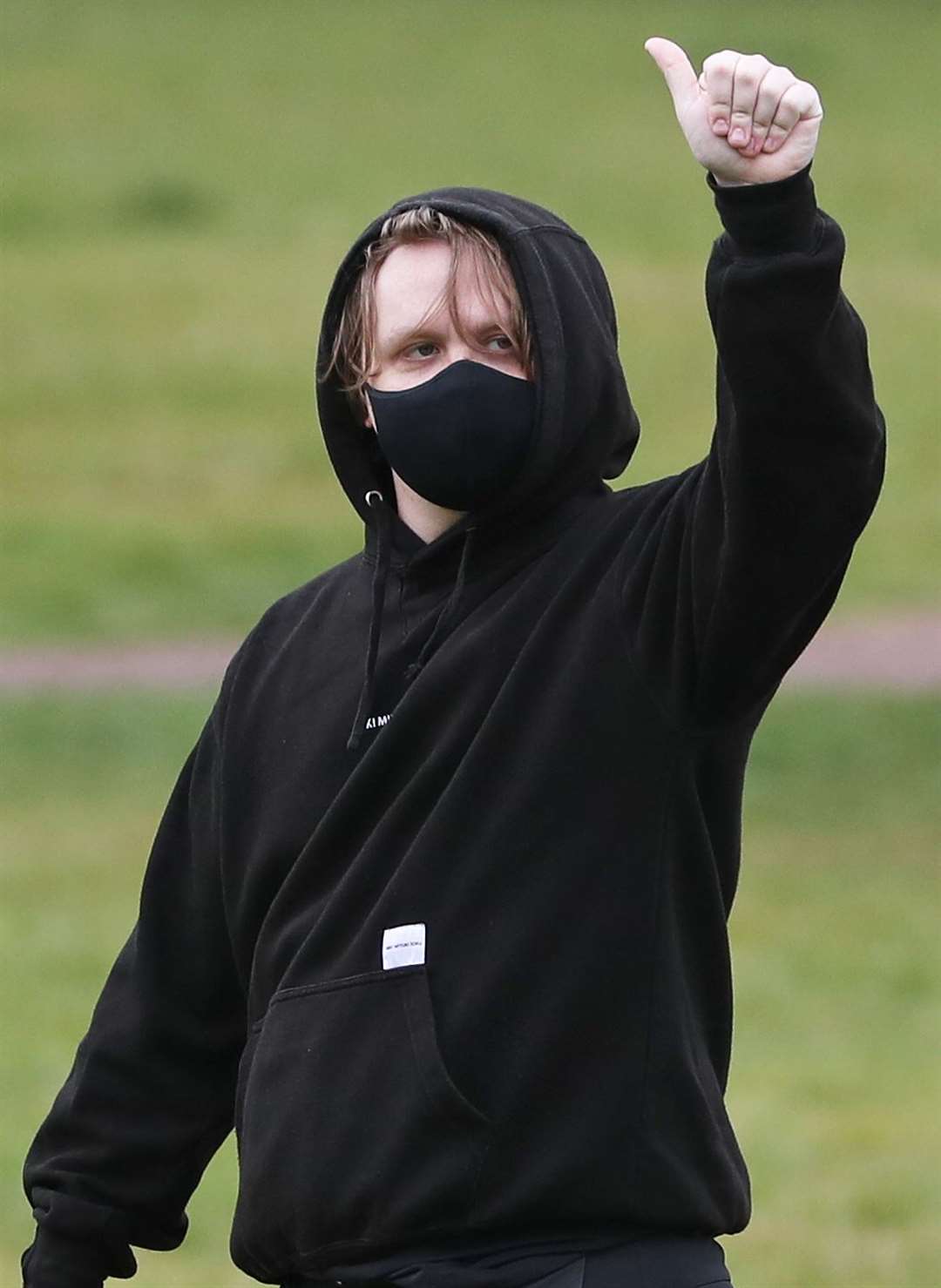 Singer Lewis Capaldi joined a protest rally in Holyrood Park, Edinburgh (Andrew Milligan/PA)