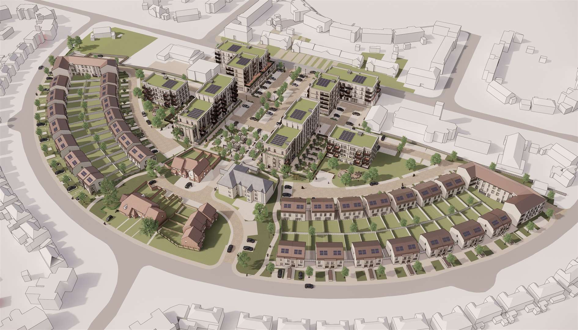 A CGI image of how Golding Homes expects the area to look after the regeneration