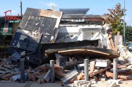 The scene of devastation at the leisure park. Picture: GARY BROWNE